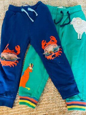 Mini Boden (2) Kids Toddlers Unisex Animal Sweatpants Green and Blue Size 3Y